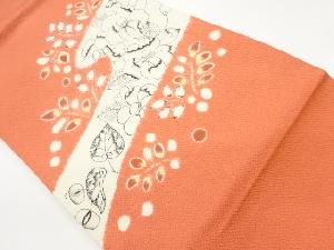 作家物　塩瀬ふくれ織手描き辻が花模様名古屋帯